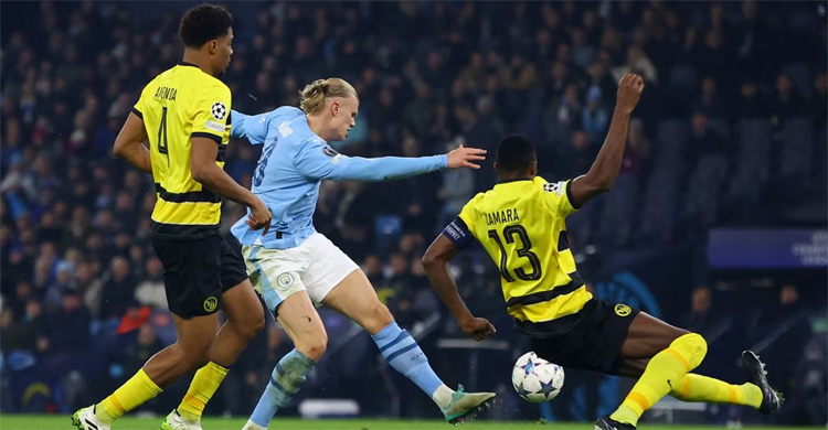 Haaland scores twice as Man City clinch Champions League last 16 place