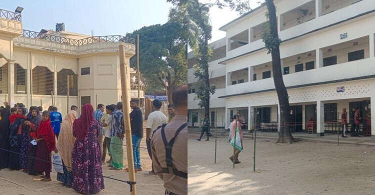 সিলেটে কোথাও ফাঁকা, কোথাও ভোটারের দীর্ঘ সারি