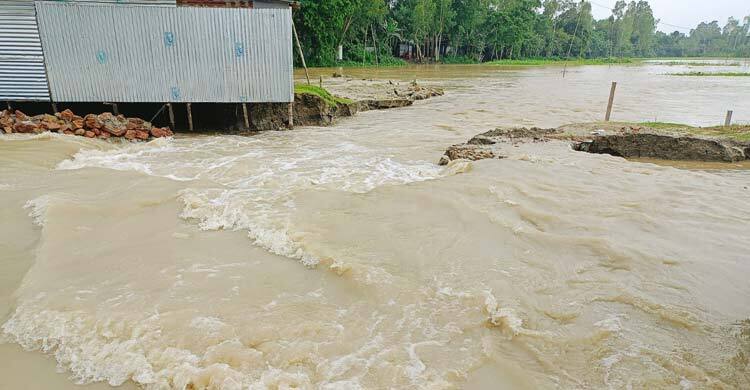 গাইবান্ধায় বিপৎসীমার ওপরে নদ-নদীর পানি, বন্যার শঙ্কা