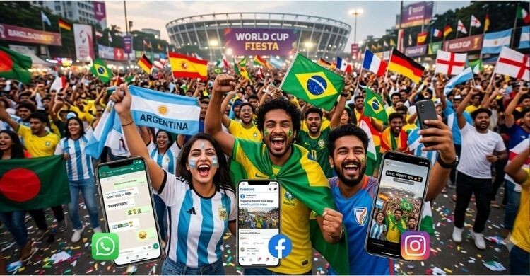 বিশ্বকাপের উন্মাদনা হোয়াটসঅ্যাপ, ফেসবুক ও ইনস্টাগ্রামেও