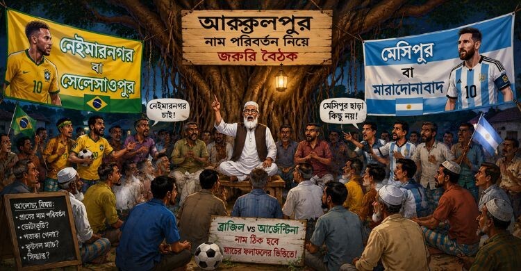 বিশ্বকাপ ফুটবলের উন্মাদনায় বদলে গেল গ্রামের নাম