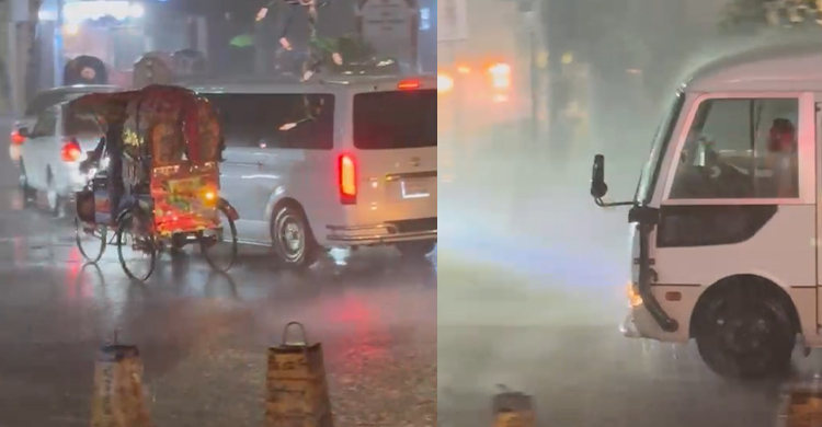 ধানমন্ডি ২৭ এ কালবৈশাখী ঝড়ের কারণে তীব্র যানজট