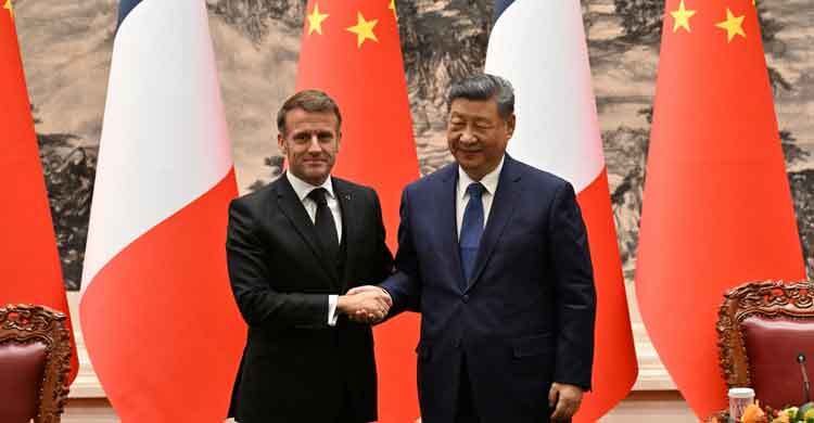 শান্তি প্রতিষ্ঠা-বাণিজ্য ঘাটতি কমাতে চীনের প্রতি ম্যাক্রোঁর আহ্বান