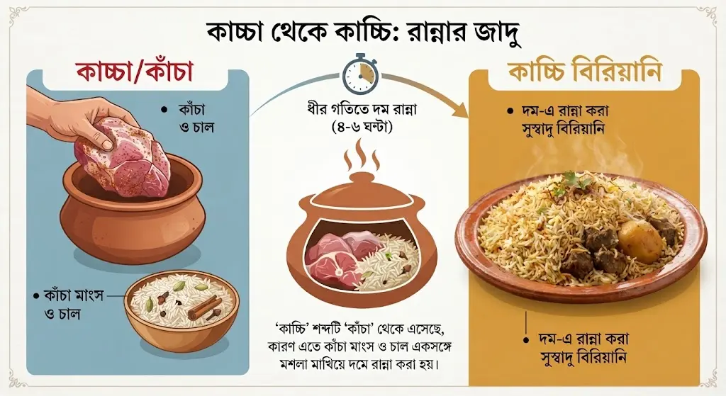 ‌‌কাচ্চি নামের সঙ্গে জড়িয়ে আছে কাঁচা মাংসে রান্নার পদ্ধতি