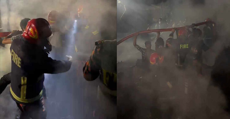 দেড় ঘণ্টা পর নিভলো মহাখালীর সাততলা বস্তির আগুন