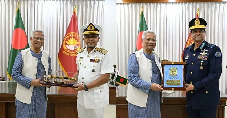 প্রধান উপদেষ্টার সঙ্গে নৌ ও বিমানবাহিনী প্রধানের সাক্ষাৎ