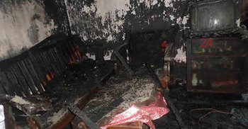 গাইবান্ধায় শ্রমিক লীগ নেতার বাড়িতে আগুন