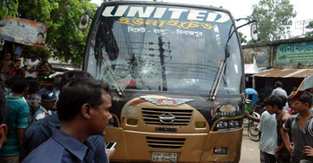 দিনাজপুরে বাসের ধাক্কায় মোটরসাইকেল আরোহী নিহত