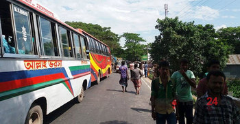 বি.বাড়িয়ায় বাসচাপায় বৃদ্ধার মৃত্যু :মহাসড়ক অবরোধ
