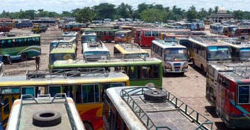 নীলফামারীতে সকাল-সন্ধ্যা পরিবহন ধর্মঘট চলছে