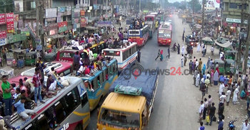 ঢাকা-টাঙ্গাইল মহাসড়কে ৬৫ কি.মি. দীর্ঘ যানজট