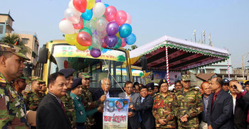 Bus service launch at Hatirjheel 