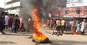 Two injured in labour-police clash