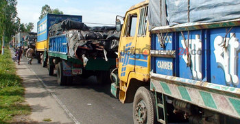 পাটুরিয়া-দৌলতদিয়া রুটে পণ্যবাহী ট্রাক পারাপার বন্ধ
