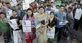 মেয়র পদে নির্বাচনী প্রচারণায় মৌসুমি হামিদ!