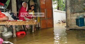 শ্রীমঙ্গলে চৈত্রমাসে বন্যা : দুর্ভোগে সাধারণ মানুষ
