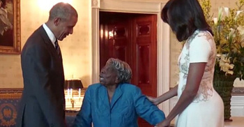106 year old woman dance with Obama and Michelle 
