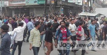 নয়াপল্টনে বিদ্রোহীদের সঙ্গে ছাত্রদলের সংঘর্ষ