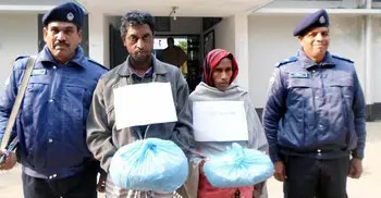 নওগাঁয় গাঁজাসহ দম্পতি আটক