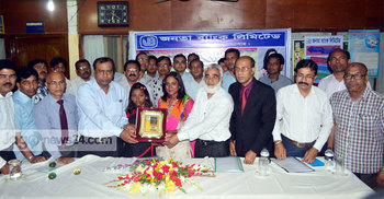 যশোরে জলকন্যা শিলাকে সংবর্ধনা