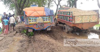 অচল হয়ে পড়েছে শ্যামগঞ্জ-বিরিশিরি সড়ক