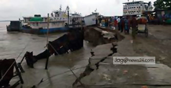 দৌলতদিয়ায় ৩ নম্বর ঘাটে ফের ভাঙন 