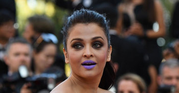 Aishwarya makes heads turn with purple pout at Cannes