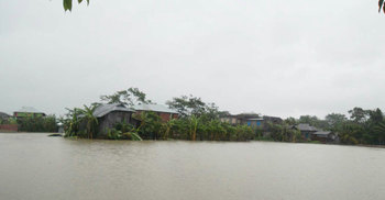 রোয়ানুর প্রভাবে বরগুনায় ২৫ গ্রাম প্লাবিত 