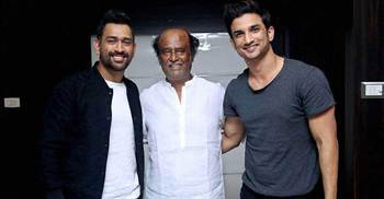 Dhoni meets Rajinikanth ahead of biopic release