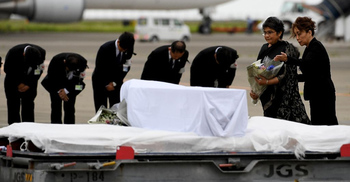 Japanese victims of Dhaka attack arrive home