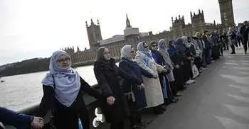 Muslim women stand in solidarity with victims of London attack