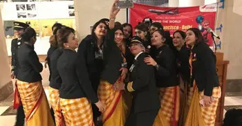 All-women crew in ‘first world flight’