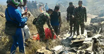 Indonesia air force plane crashes, killing all 13 on board