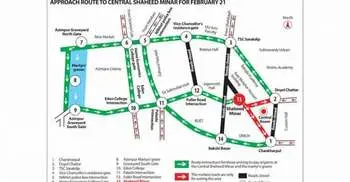 Shaheed Minar route map finalized for Tuesday