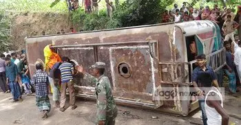Three killed, 15 injured as bus overturns in Khagrachhari
