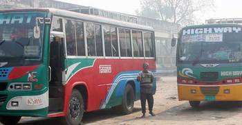 ঠাকুরগাঁওয়ে পরিবহন ধর্মঘট অব্যাহত, ঢাকাগামী বাস বন্ধ