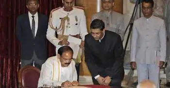 Naidu sworn in as Vice President of India