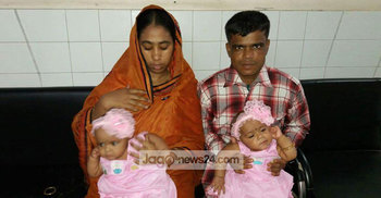 নতুন জামা পরে বাড়ি ফিরছে তৌফা-তহুরা