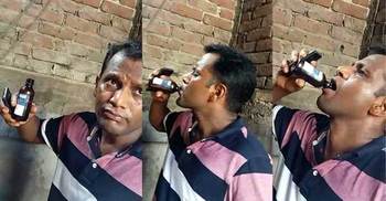 যুবলীগ নেতার ফেনসিডিল সেবনের ছবি নিয়ে তোলপাড়