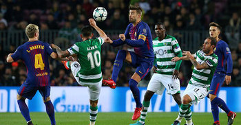 স্পোর্টিংকে হারিয়েই শেষ ষোলয় গেল বার্সা