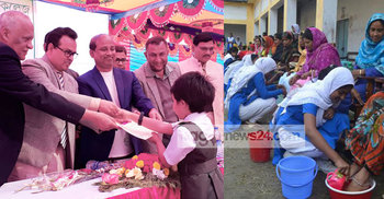 মায়ের পা ধোয়ার পরই ফল হাতে