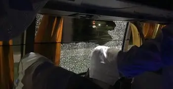 Stone thrown at Australian team bus in India