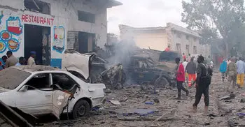 23 killed in bombing and gun attack at Mogadishu hotel