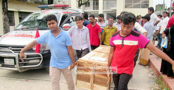 মুন্সীগঞ্জে অগ্নিকাণ্ডে নিহতদের মরদেহ হস্তান্তর