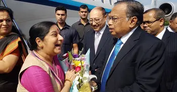 Indian FM arrives in Dhaka