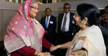 Sushma meets Hasina, no talks on Rohingyas