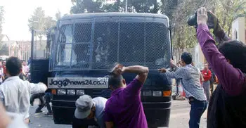 BNP men attack policemen, vandalize prison van