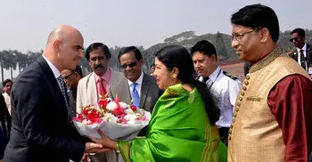 Swiss president visits parliament