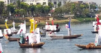 Water rally with 100 boats held marking Jute Day