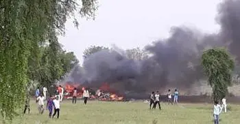 Indian Air Force MiG 27 fighter jet crashes in Jodhpur